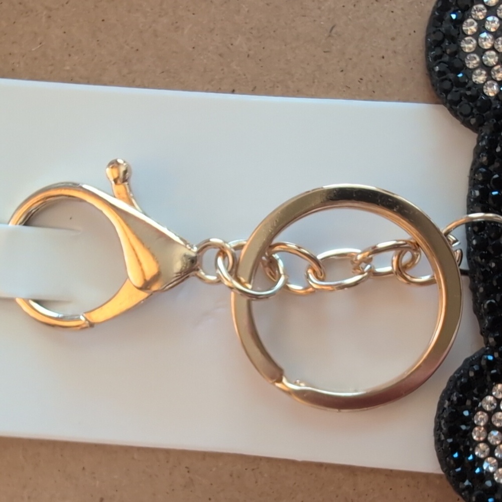 Black Bear Rhinestone Keychain Bag Charm - Picture 5 of 6